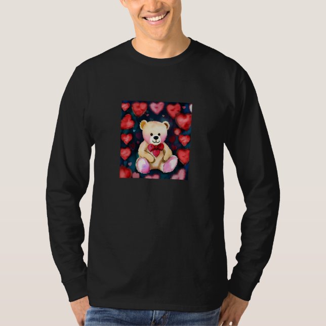 Valentine's Day Love Heart Bear Teddy Girlfriend F T-Shirt (Vorderseite)