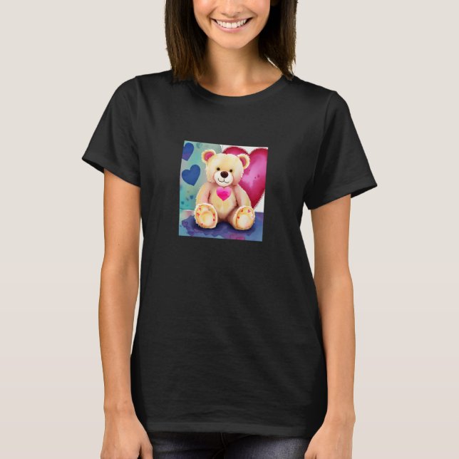 Valentine's Day Love Heart Bear Teddy Girlfriend F T-Shirt (Vorderseite)