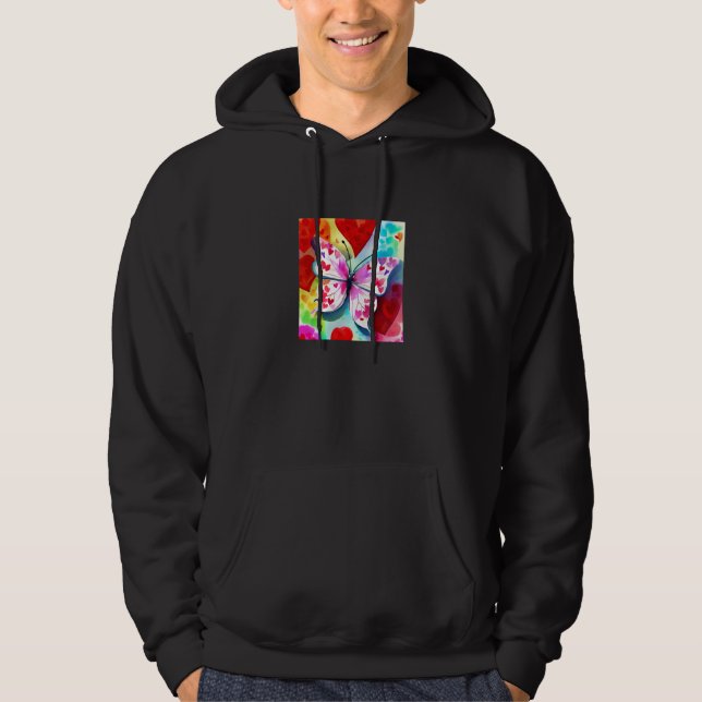 Valentine's Day Love Heart Butterfly Girlfriend Fi Hoodie (Vorderseite)