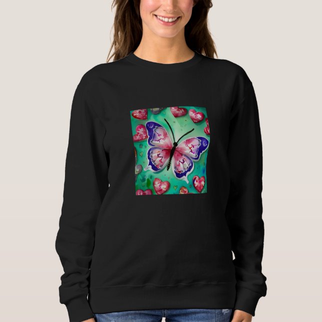 Valentine's Day Love Heart Butterfly Girlfriend Fi Sweatshirt (Vorderseite)