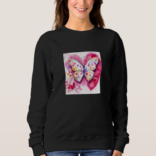 Valentine's Day Love Heart Butterfly Girlfriend Fi Sweatshirt (Vorderseite)