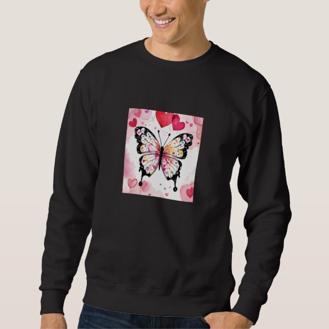 Valentine's Day Love Heart Butterfly Girlfriend Fi Sweatshirt (Vorderseite)