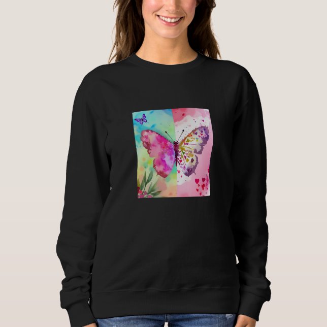 Valentine's Day Love Heart Butterfly Girlfriend Fi Sweatshirt (Vorderseite)
