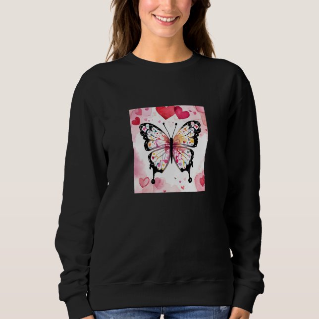 Valentine's Day Love Heart Butterfly Girlfriend Fi Sweatshirt (Vorderseite)