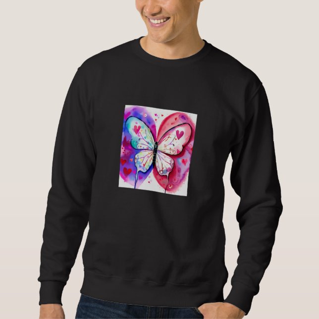 Valentine's Day Love Heart Butterfly Girlfriend Fi Sweatshirt (Vorderseite)