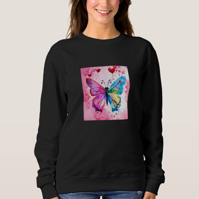 Valentine's Day Love Heart Butterfly Girlfriend Fi Sweatshirt (Vorderseite)