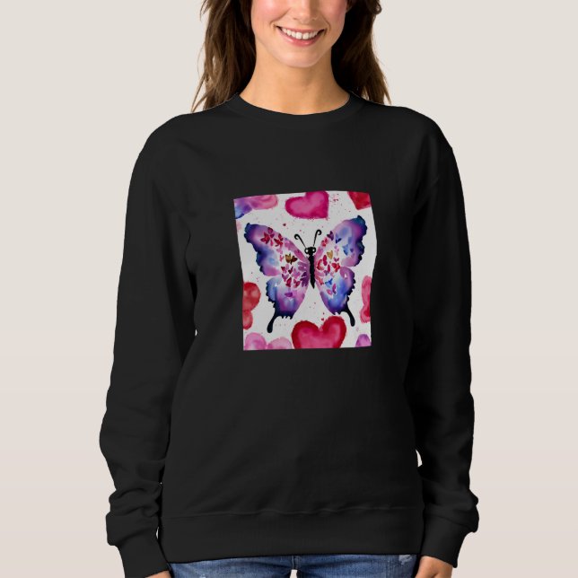 Valentine's Day Love Heart Butterfly Girlfriend Fi Sweatshirt (Vorderseite)