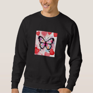 Valentine's Day Love Heart Butterfly Girlfriend Fi Sweatshirt