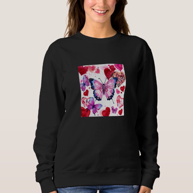 Valentine's Day Love Heart Butterfly Girlfriend Fi Sweatshirt (Vorderseite)