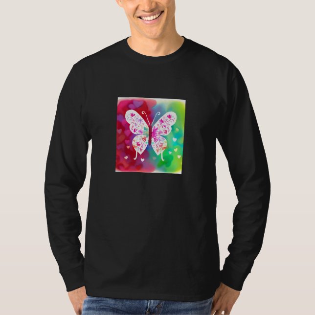 Valentine's Day Love Heart Butterfly Girlfriend Fi T-Shirt (Vorderseite)