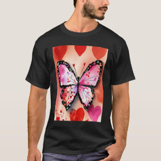 Valentine's Day Love Heart Butterfly Girlfriend Fi T-Shirt