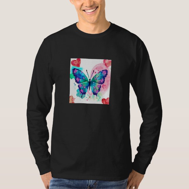 Valentine's Day Love Heart Butterfly Girlfriend Fi T-Shirt (Vorderseite)