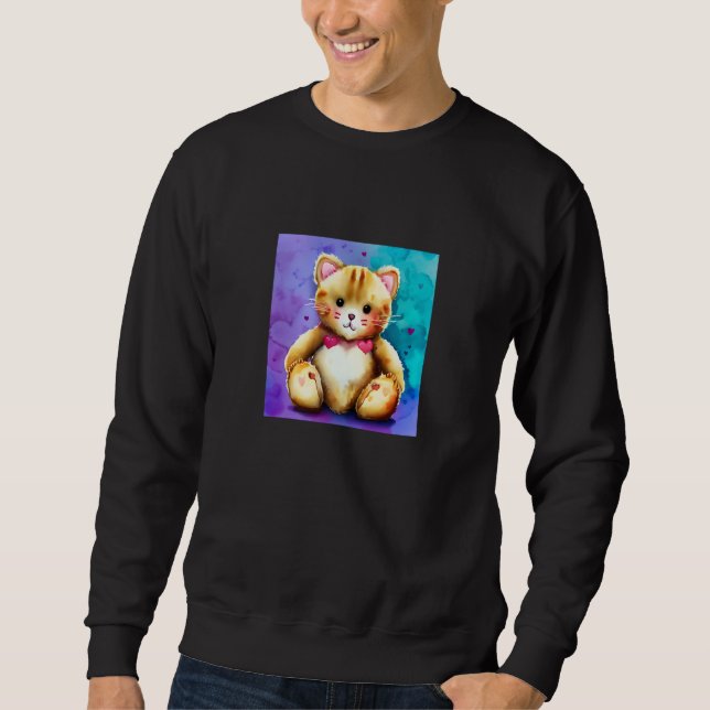 Valentine's Day Love Heart Cat Teddy Girlfriend Fi Sweatshirt (Vorderseite)