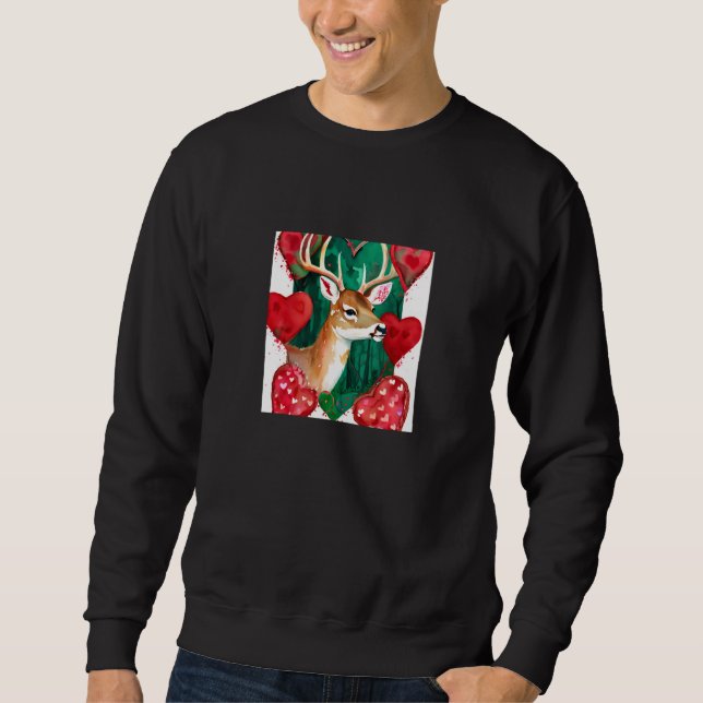 Valentine's Day Love Heart Cute Deer Girlfriend Fi Sweatshirt (Vorderseite)