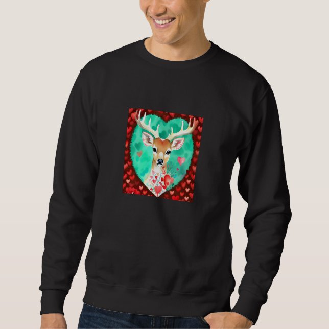 Valentine's Day Love Heart Cute Deer Girlfriend Fi Sweatshirt (Vorderseite)