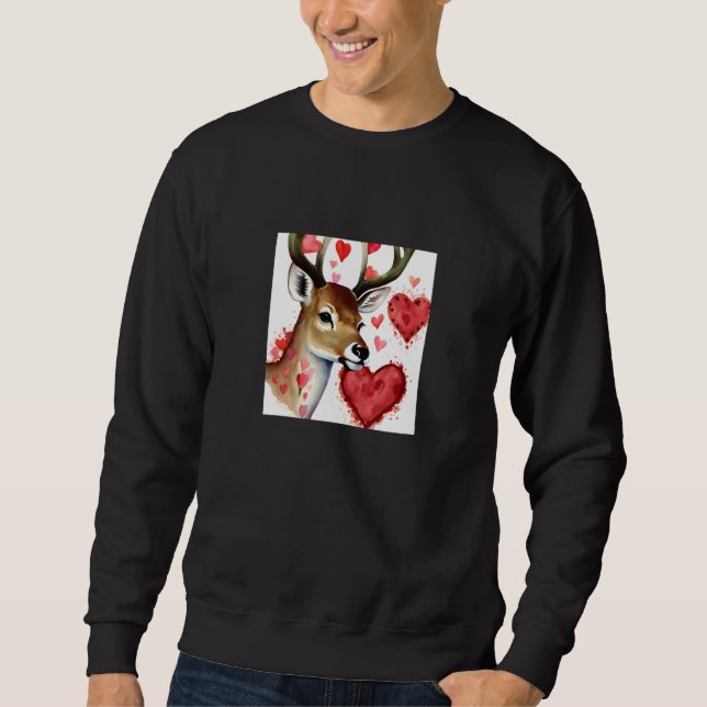 Valentine's Day Love Heart Cute Deer Girlfriend Fi Sweatshirt (Vorderseite)