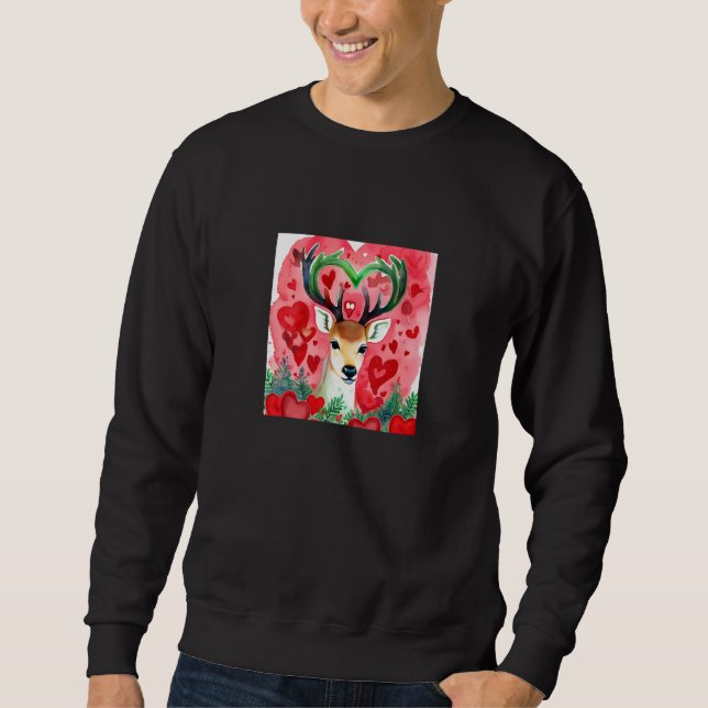 Valentine's Day Love Heart Cute Deer Girlfriend Fi Sweatshirt (Vorderseite)