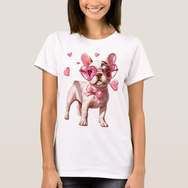 Valentine's Day Love Heart Dog T-Shirt (Vorderseite)