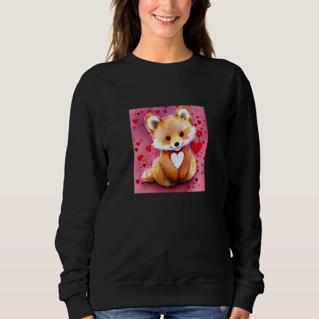 Valentine's Day Love Heart Fox Teddy Girlfriend Fi Sweatshirt (Vorderseite)