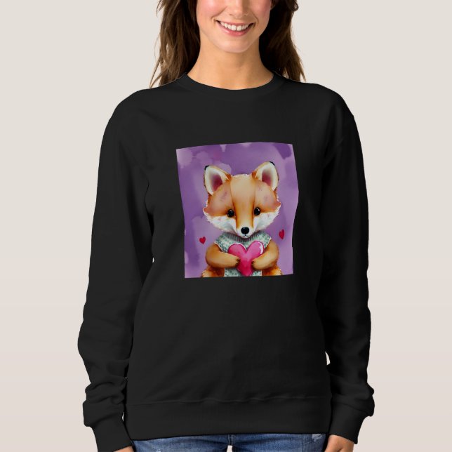 Valentine's Day Love Heart Fox Teddy Girlfriend Fi Sweatshirt (Vorderseite)