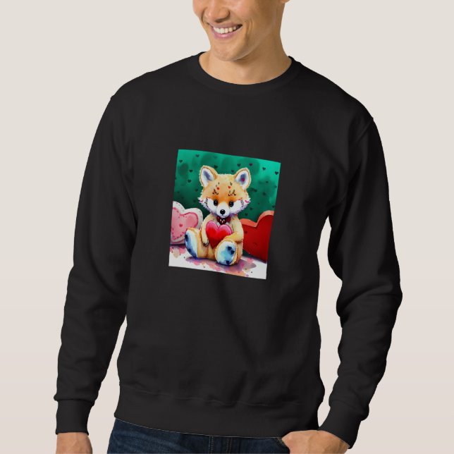 Valentine's Day Love Heart Fox Teddy Girlfriend Fi Sweatshirt (Vorderseite)
