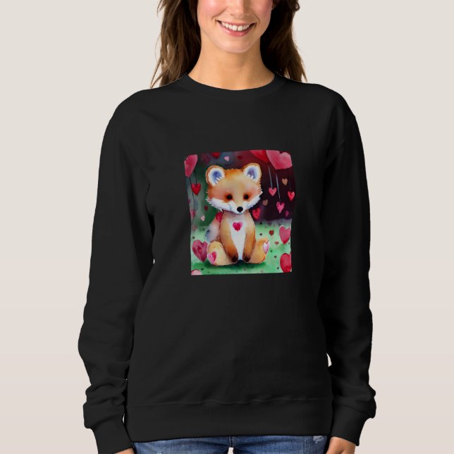 Valentine's Day Love Heart Fox Teddy Girlfriend Fi Sweatshirt (Vorderseite)
