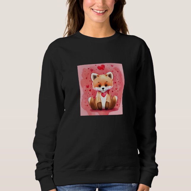 Valentine's Day Love Heart Fox Teddy Girlfriend Fi Sweatshirt (Vorderseite)