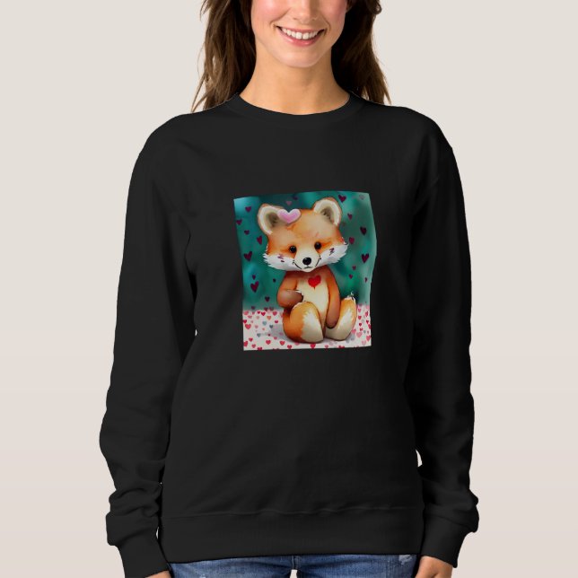 Valentine's Day Love Heart Fox Teddy Girlfriend Fi Sweatshirt (Vorderseite)