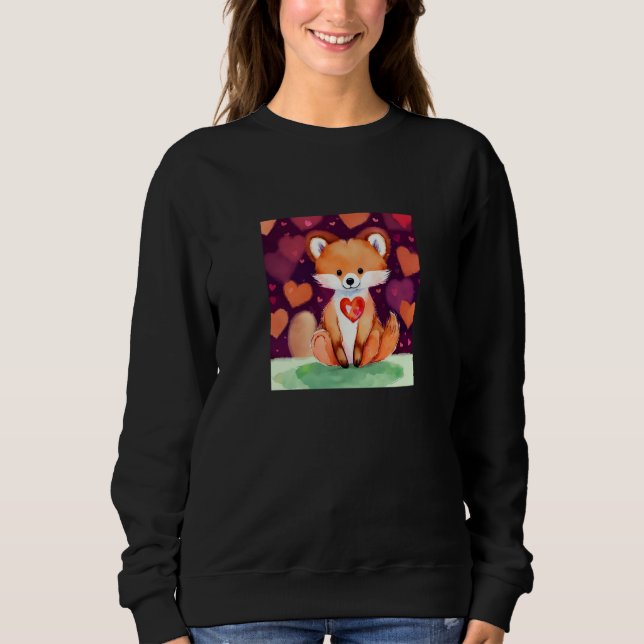 Valentine's Day Love Heart Fox Teddy Girlfriend Fi Sweatshirt (Vorderseite)