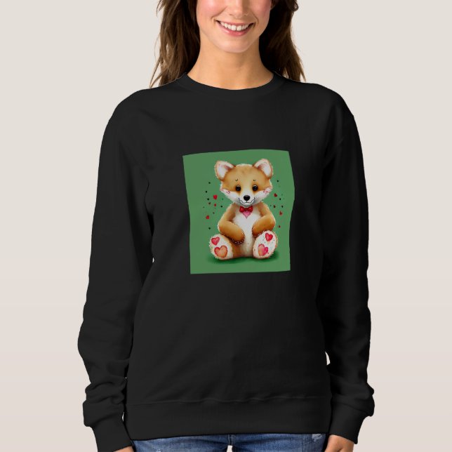 Valentine's Day Love Heart Fox Teddy Girlfriend Fi Sweatshirt (Vorderseite)