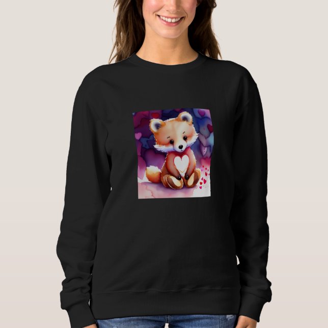 Valentine's Day Love Heart Fox Teddy Girlfriend Fi Sweatshirt (Vorderseite)