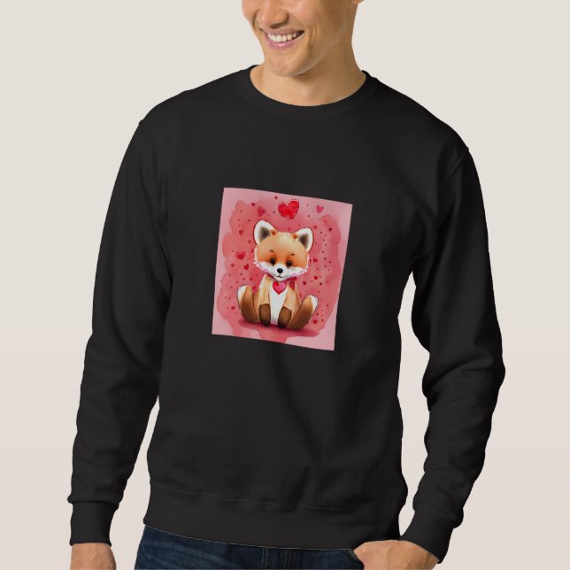Valentine's Day Love Heart Fox Teddy Girlfriend Fi Sweatshirt (Vorderseite)