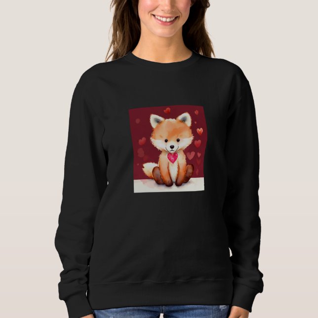 Valentine's Day Love Heart Fox Teddy Girlfriend Fi Sweatshirt (Vorderseite)