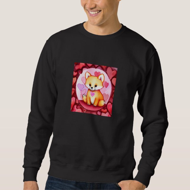 Valentine's Day Love Heart Fox Teddy Girlfriend Fi Sweatshirt (Vorderseite)