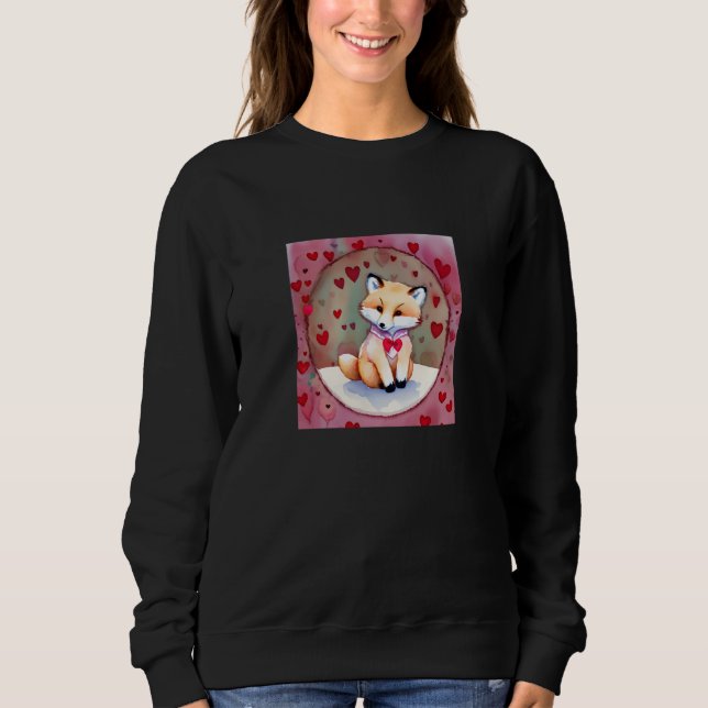 Valentine's Day Love Heart Fox Teddy Girlfriend Fi Sweatshirt (Vorderseite)