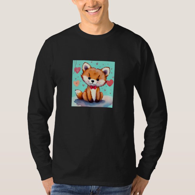 Valentine's Day Love Heart Fox Teddy Girlfriend Fi T-Shirt (Vorderseite)