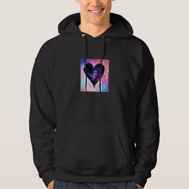 Valentine's Day Love Heart Galaxy Girlfriend Fianc Hoodie (Vorderseite)