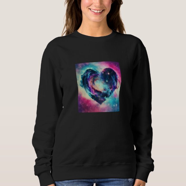 Valentine's Day Love Heart Galaxy Girlfriend Fianc Sweatshirt (Vorderseite)