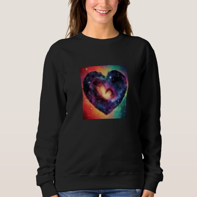 Valentine's Day Love Heart Galaxy Girlfriend Fianc Sweatshirt (Vorderseite)