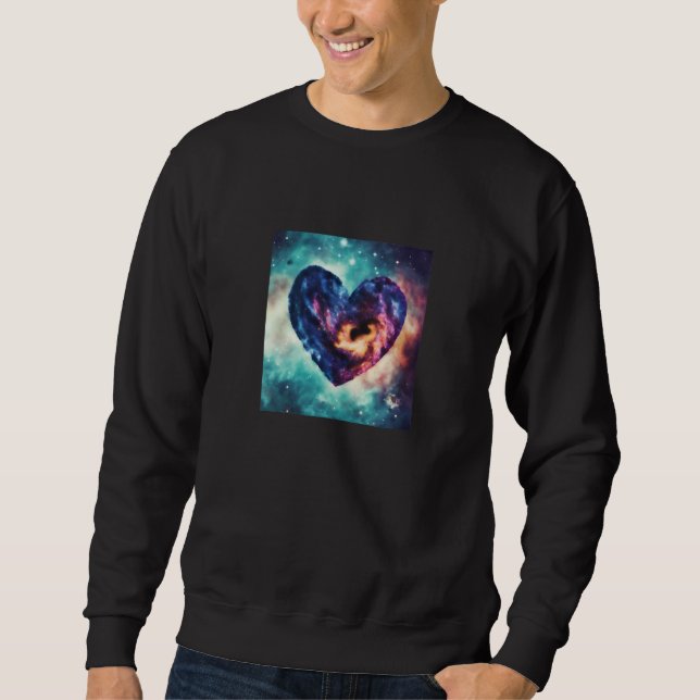 Valentine's Day Love Heart Galaxy Girlfriend Fianc Sweatshirt (Vorderseite)