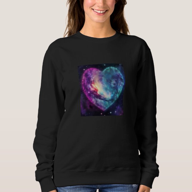 Valentine's Day Love Heart Galaxy Girlfriend Fianc Sweatshirt (Vorderseite)