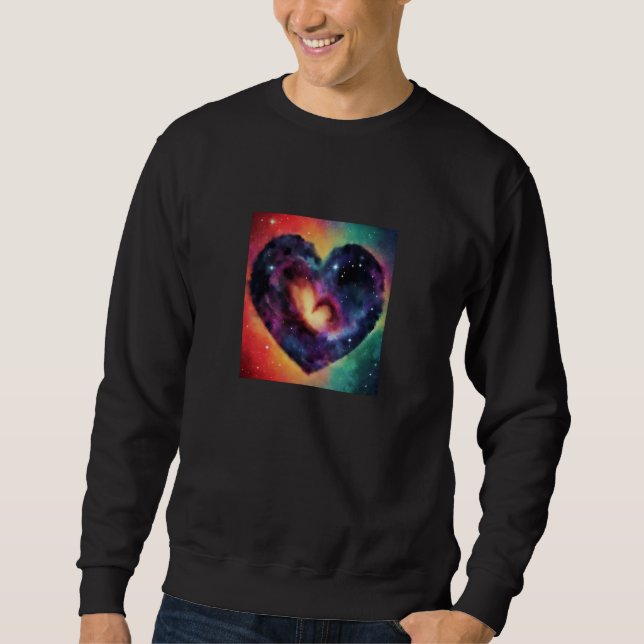 Valentine's Day Love Heart Galaxy Girlfriend Fianc Sweatshirt (Vorderseite)