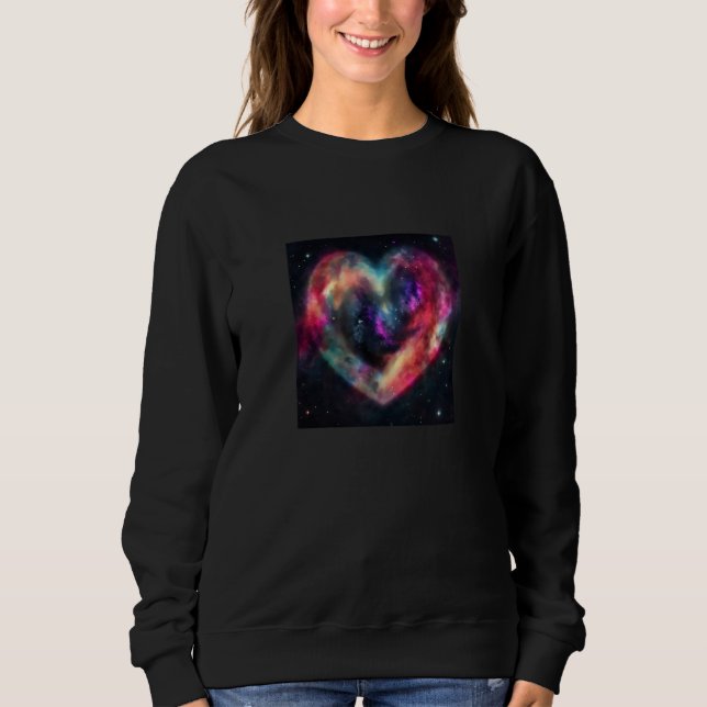 Valentine's Day Love Heart Galaxy Girlfriend Fianc Sweatshirt (Vorderseite)