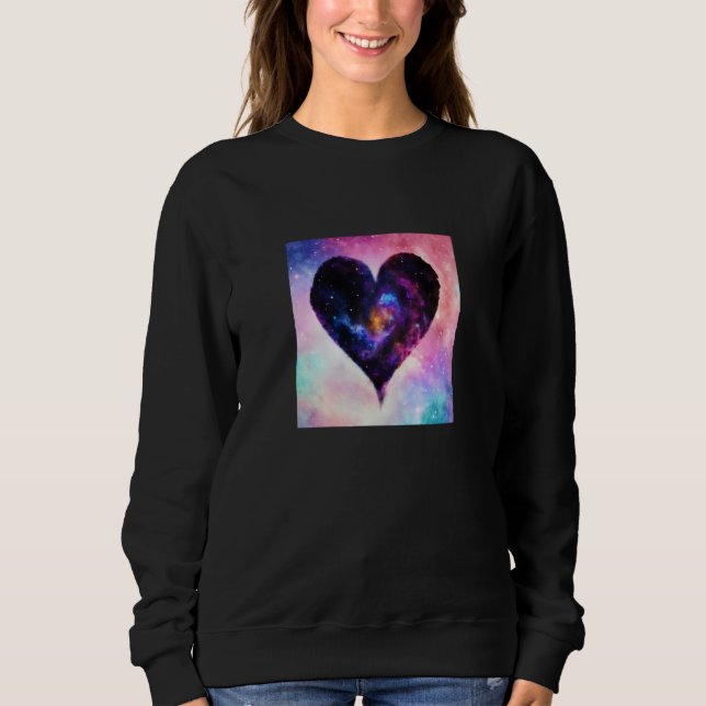 Valentine's Day Love Heart Galaxy Girlfriend Fianc Sweatshirt (Vorderseite)