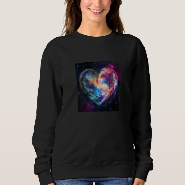 Valentine's Day Love Heart Galaxy Girlfriend Fianc Sweatshirt (Vorderseite)