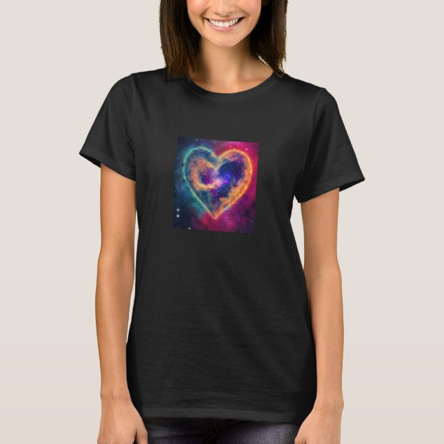 Valentine's Day Love Heart Galaxy Girlfriend Fianc T-Shirt (Vorderseite)