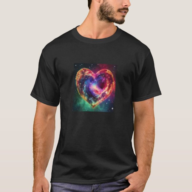 Valentine's Day Love Heart Galaxy Girlfriend Fianc T-Shirt (Vorderseite)