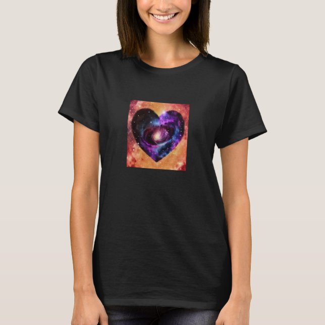 Valentine's Day Love Heart Galaxy Girlfriend Fianc T-Shirt (Vorderseite)