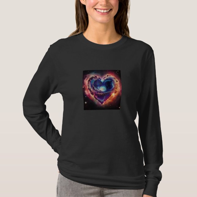 Valentine's Day Love Heart Galaxy Girlfriend Fianc T-Shirt (Vorderseite)