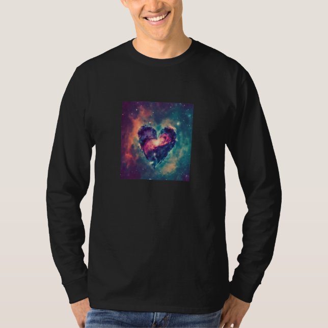 Valentine's Day Love Heart Galaxy Girlfriend Fianc T-Shirt (Vorderseite)